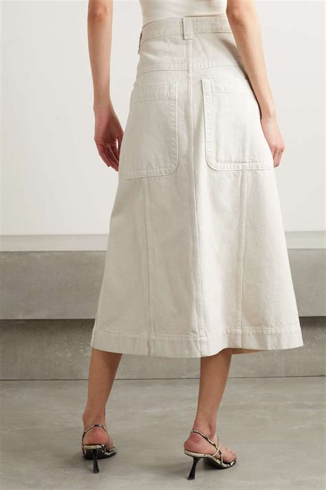 khaite denim skirt|khaite caroline skirt.